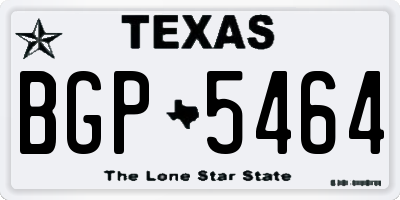 TX license plate BGP5464