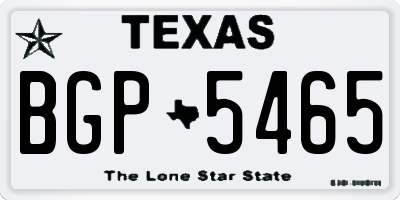 TX license plate BGP5465