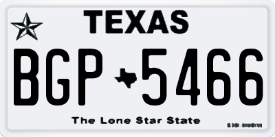 TX license plate BGP5466