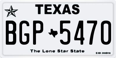 TX license plate BGP5470