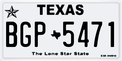 TX license plate BGP5471