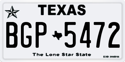 TX license plate BGP5472