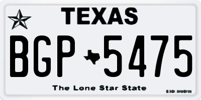 TX license plate BGP5475