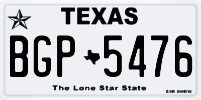 TX license plate BGP5476