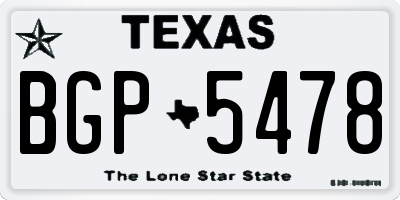 TX license plate BGP5478