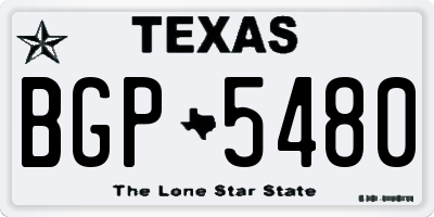 TX license plate BGP5480