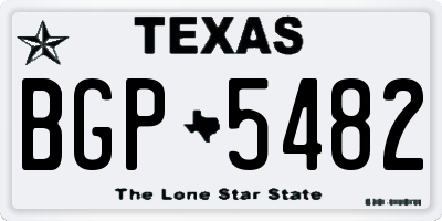 TX license plate BGP5482