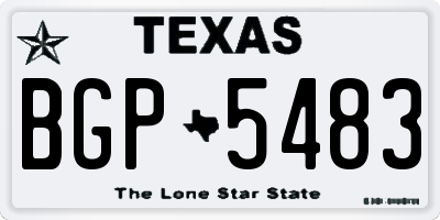 TX license plate BGP5483