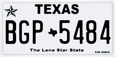 TX license plate BGP5484