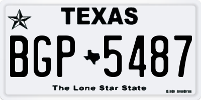 TX license plate BGP5487