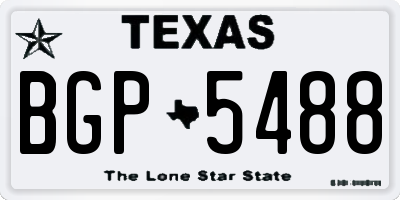 TX license plate BGP5488