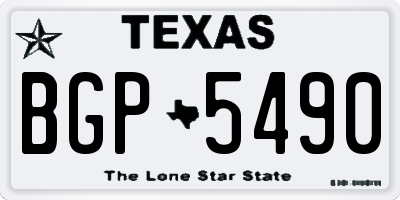TX license plate BGP5490