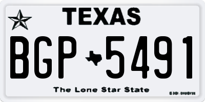 TX license plate BGP5491