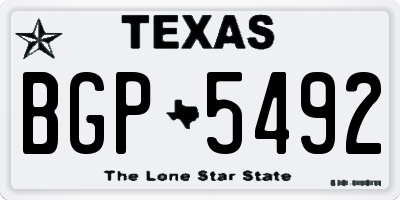 TX license plate BGP5492