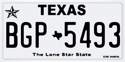 TX license plate BGP5493