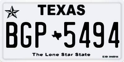 TX license plate BGP5494