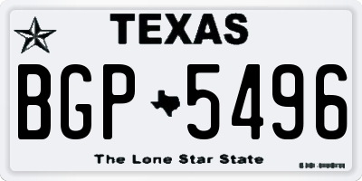 TX license plate BGP5496
