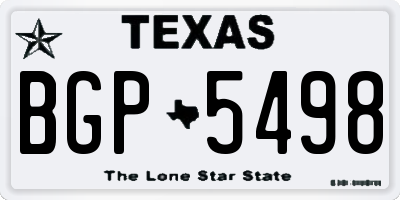 TX license plate BGP5498