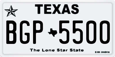 TX license plate BGP5500