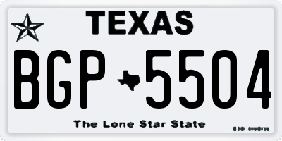 TX license plate BGP5504