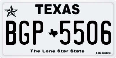 TX license plate BGP5506