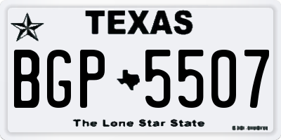 TX license plate BGP5507