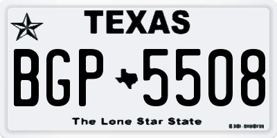 TX license plate BGP5508