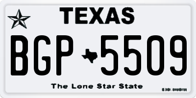 TX license plate BGP5509