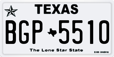 TX license plate BGP5510