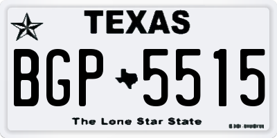 TX license plate BGP5515