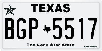 TX license plate BGP5517