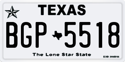 TX license plate BGP5518