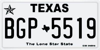 TX license plate BGP5519