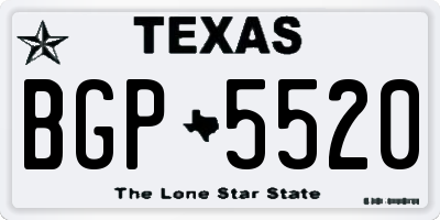 TX license plate BGP5520