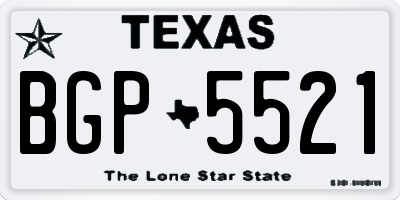 TX license plate BGP5521