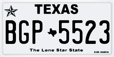 TX license plate BGP5523