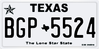 TX license plate BGP5524