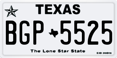 TX license plate BGP5525