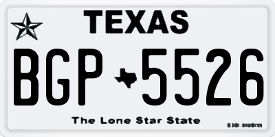 TX license plate BGP5526