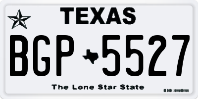 TX license plate BGP5527