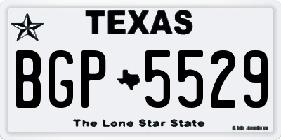 TX license plate BGP5529