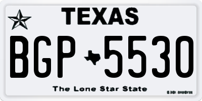 TX license plate BGP5530