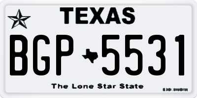 TX license plate BGP5531