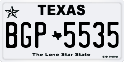 TX license plate BGP5535