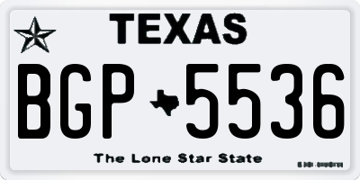 TX license plate BGP5536