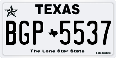 TX license plate BGP5537