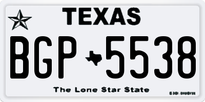 TX license plate BGP5538