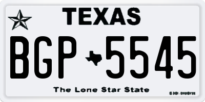 TX license plate BGP5545