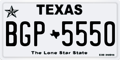TX license plate BGP5550