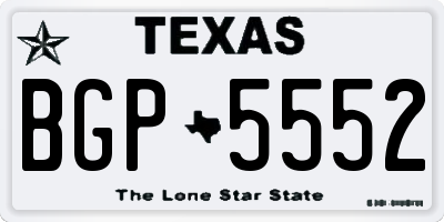 TX license plate BGP5552